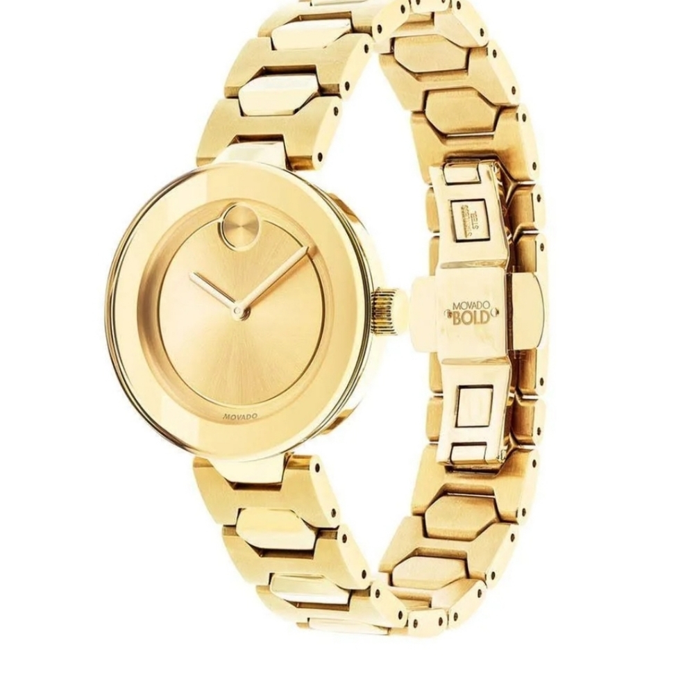 Gorgeous!!! Movado 3600382 Bold Gold Stainless Bracelet Dial Women's Watch